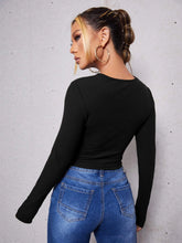 evolu Ruched Rib Knit Crop Tee